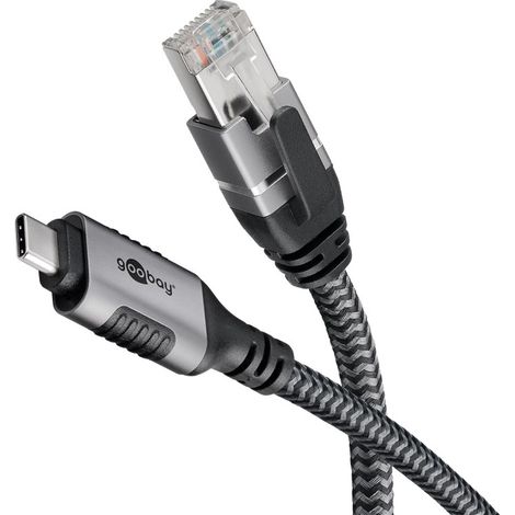 Cavo Ethernet da USB-C™ 3.1 a RJ45, 1 m, collega router, modem o switch di rete alla porta USB-C™ di un laptop, tablet o smartphone. Lunghezza del Cavo 1 m