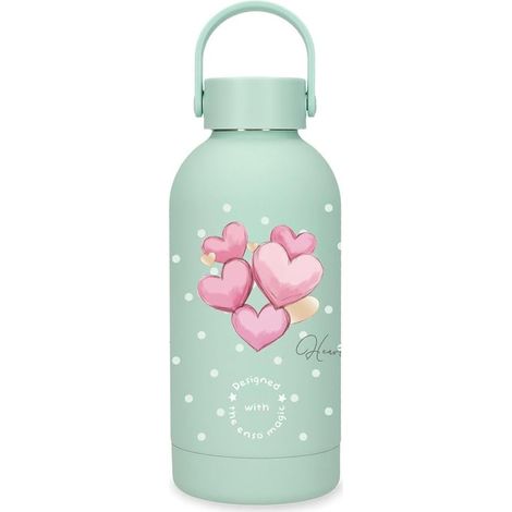 Botella Termica de Acero Inoxidable Verde Enso Hearts 350ml. 6,5x18,5x6,5 cms