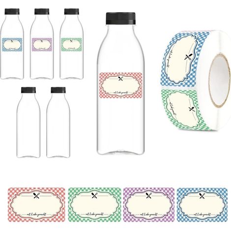 Set Bottiglie Riutilizzabili 500 ml 6-PACK Plastica con Etichette (1/5)