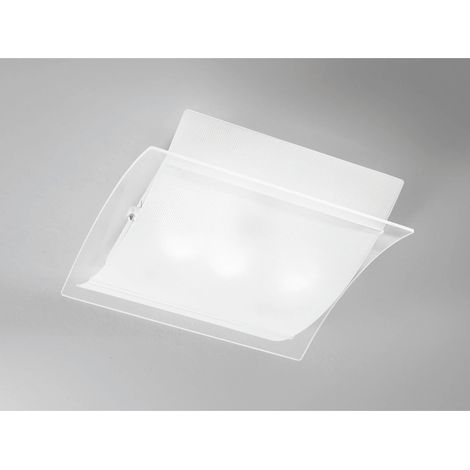 PLAFONIERA RIGHE 2XE27 35X8XH28CM BIANCA (1/2)