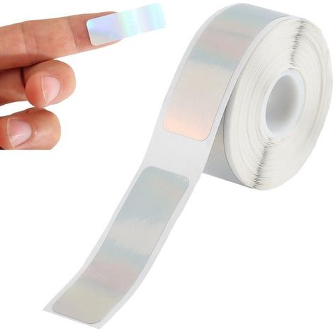 2 rollos, 280 hojas de cinta de etiquetas térmicas holográficas de 12 mm × 40 mm, etiquetas autoadhesivas reflectantes para almacenamiento. (1/5)