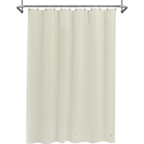 Rideau de douche transparent avec 3 aimants, en plastique souple et robuste de qualité supérieure, pour salle de bain, léger et imperméable, 183 x 183 cm, beige (1/5)