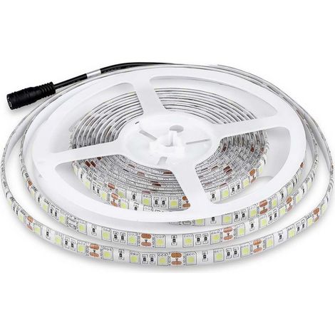 Tira LED V-TAC SMD5050 11W/m 5m 60 LED/m 12V Blanco Frío IP65 10mm