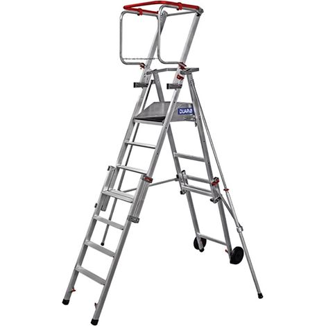 Scaletta telescopica da 4 a 7 gradini - Altezza max di lavoro 4m - 18.176