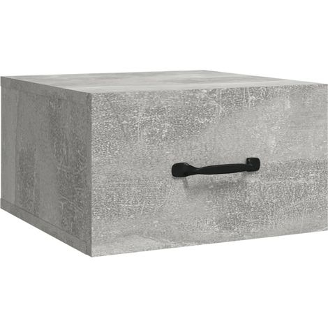 Maison Exclusive - Mesita de noche de pared color gris hormigón 3