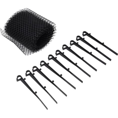 Grille de protection de gouttière réutilisable en plastique, protection extérieure contre les obstructions et les débris végétaux, 600 x 15 cm (1/5)