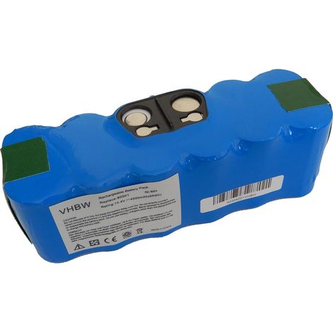 vhbw Akku Ersatzakku NiMH 4500mAh (14.4V) kompatibel mit iRobot Roomba 500, 600, 700, 800, 900 Series Saugroboter