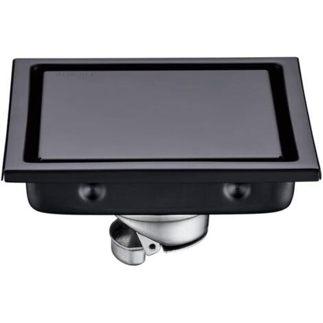 Drain de Plancher Douche Carré Acier Inoxydable Invisible Caniveau de Douche Anti Odeur avec Insertion 11x11cm (1/5)