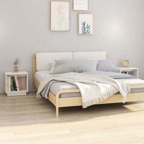 vidaXL Bedside Cabinets 2 pcs White 40x30x40 cm Solid Wood Pine (1/5)
