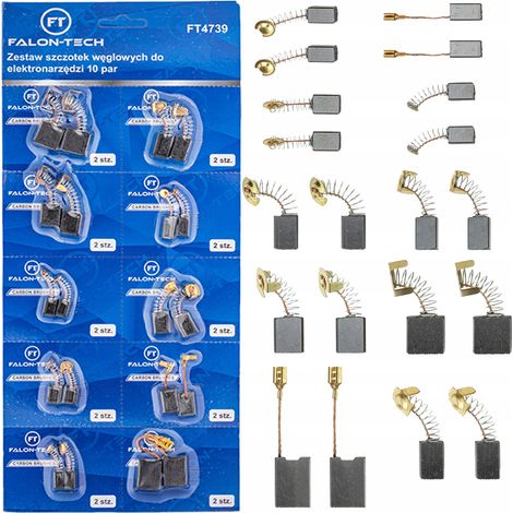 SPAZZOLE DI CARBONE PER UTENSILI ELETTRICI E TRAPANI UNIVERSALI, SET DA 10 PAIA