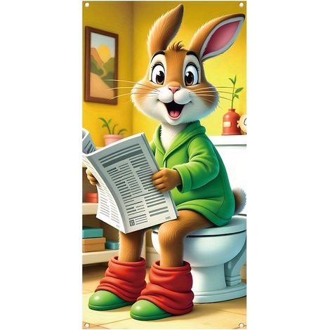 New Easter Door Cover Banner with Bunny and Egg Decorations - D -