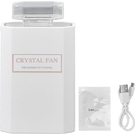 Ventilateur de Poche Rechargeable USB - 3 Vitesses, Batterie 1200mAh, Design Rétractable, Portable pour Bureau - Blanc (1/5)