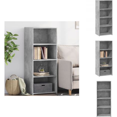 Buffet haut gris béton 50x41x124 cm bois d'ingénierie - Buffet Design Intemporel - Meuble Rangement Cuisine - Commode Gris - Buffet Industriel - Meuble Salon (1/5)