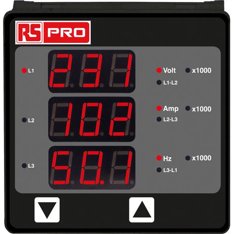 Indicateur numérique multifonction RS PRO, LED, 3 digits ( Prix pour 1 )