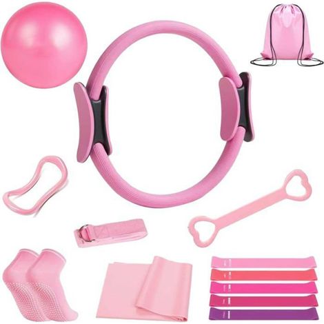 Anneau Pilates - Renforcé Fibre De Verre - Surface Texturée Anti-Dérapante - Pour Entraînement Fitness Intensif - Kit 13 Pièces (1/5)