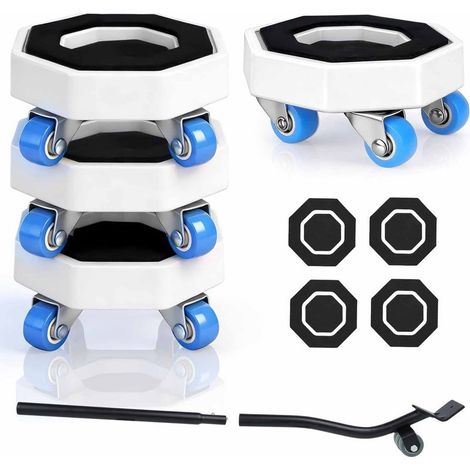 Lot de 6 roulettes pour Meubles avec 4 Roulette Charge Lourde 1 Leve Meuble et 1 Perche Télescopique 360°Petites roulettes avec Rainures Capacité de Charge Élevée pour Deplace Meuble (1/5)