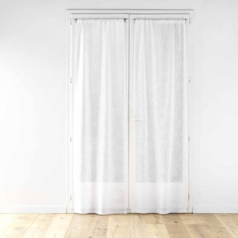 Paire de Voilages Passe-Tringle "Karla" 70x200cm Blanc (1/4)
