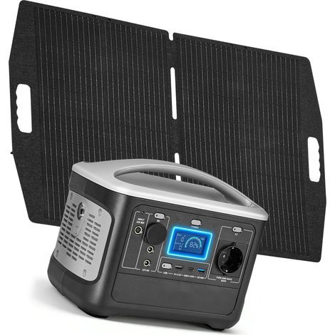Mophorn Tragbare Powerstation mit 100-W-Solarpanel, 600-W-Solargenerator, 493-Wh-LiFePO4-Akku und 7 Anschlüssen, zuverlässige Stromversorgung für Zuhause, Camping und Wohnmobilreisen