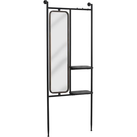 Étagère murale métal et miroir finition cuivre vieilli - noir métal finition cuivre vieilli (1/5)