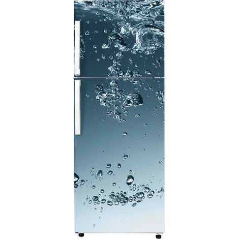 Stickers Frigo - Eau - 65x150 cm - Idéal pour frigo 55x150 cm - Adhésif BRILLANT (1/2)