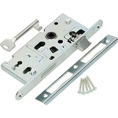 KOTARBAU Serrure à larder 72/40 mm pour clé à garnitures - Serrure universelle pour porte intérieure Argenté (1/5)