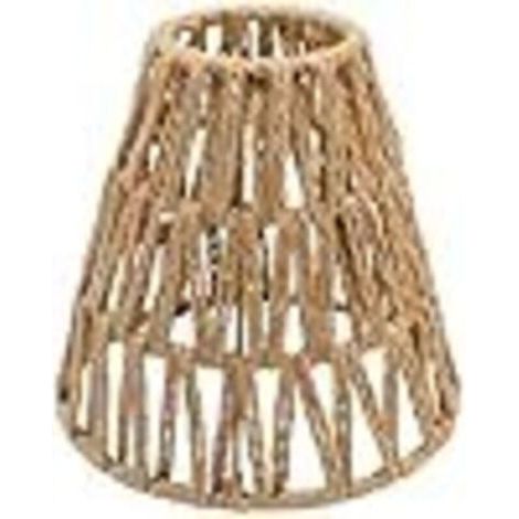 QORVA-Petit abat-jour bohème en rotin E27 pour lampe de table, suspension, applique, lampadaire, plafonnier, miroir, lampe panier, abat-jour en papier, panier suspendu en papier, abat-jour de rechange