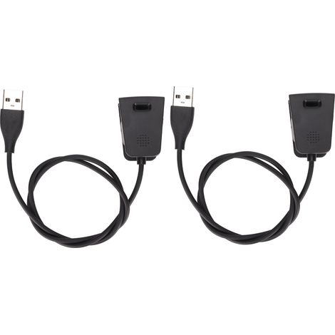 Lot de 2 chargeur, câble USB, adaptateur, pour montre connectée Fitbit Charge 2, usage domestique et voyage (1/5)