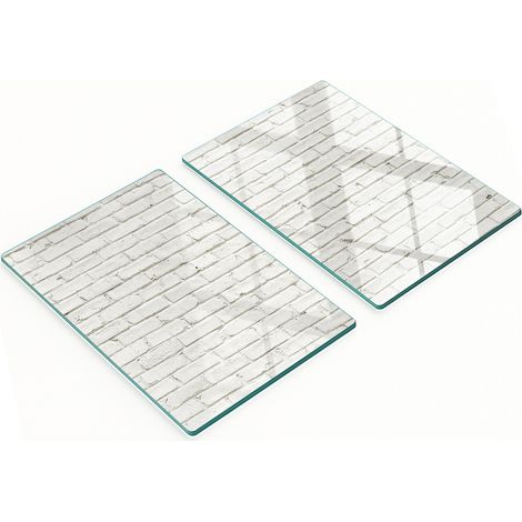 Taglieri da cucina in vetro con grafica effetto muro di mattoni, 2x40x52 cm (1/5)