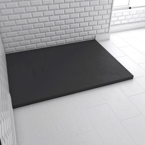 Piatto in resina SMC - Finitura ardesia nera - 90x120cm - ROCK 2 BLACK 90