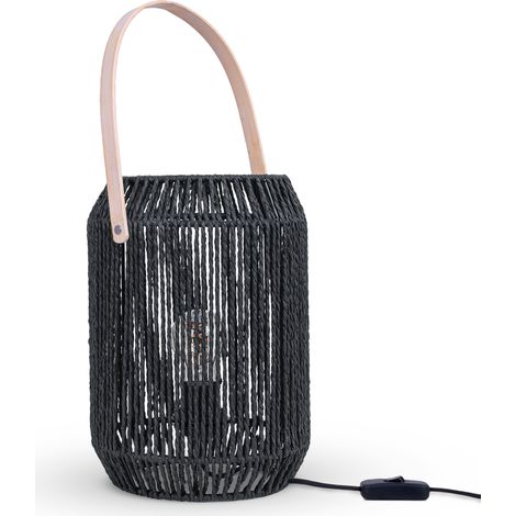 Paco Home Lámpara De Mesa Escritorio Mesilla Lámpara De Lectura Pantalla Boho E27 Negro, Tipo 1