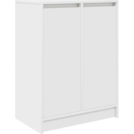 Meuble à chaussures blanc, 57x34x76 cm, en bois composite. (1/5)