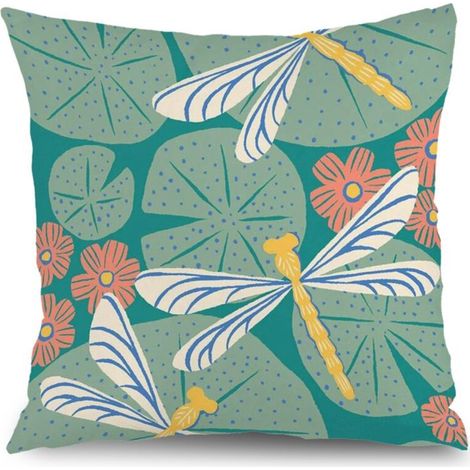 Housse de coussin fleurs décoratives, canapé style rustique,50×50cm (1/5)