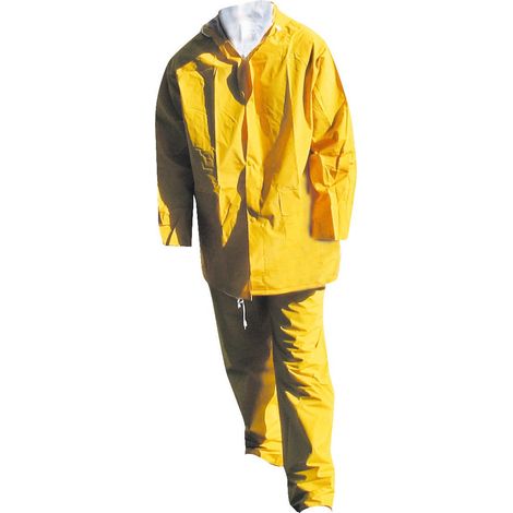 Satz von 10 - PVC-Arbeitsregenbekleidung SET - Gelb L - 46/48