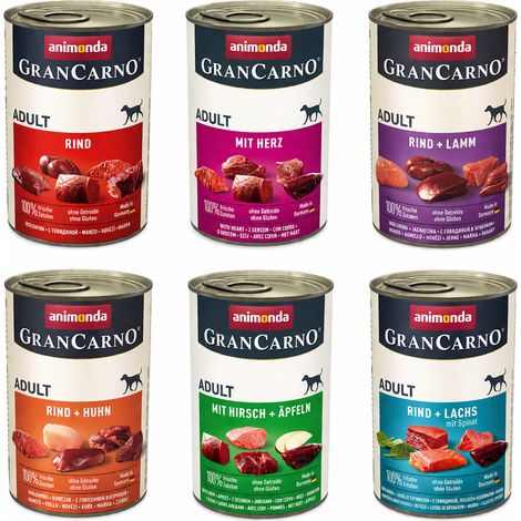 ANIMONDA Grancarno Adult, mezcla de sabores, alimento húmedo para perros, 6 x 400 g (1/5)