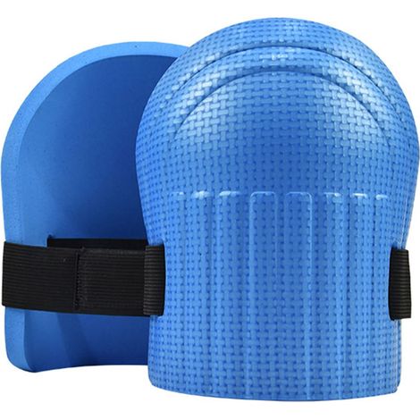 Genouillères en EVA ultra-confortables (1 paire) - Imperméables, ajustables pour le jardinage, le nettoyage et les travaux de construction, coussin épais absorbant les chocs, bleues (1/5)