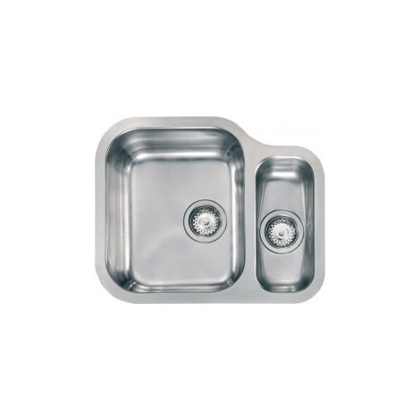 CM 011958.S0.01.2018 Cinzia Lavello Sottotop 1 Vasca Grande a Sinistra e 1-2 Vaschetta Acciaio Inox Satinato (58x47x19 cm) colore Inox Satinato (1/5)