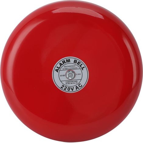 Campana de alarma contra incendios eléctrica redonda, de alta sensibilidad y sonido ultra fuerte, para escuelas y fábricas, 220 V CA. (1/5)