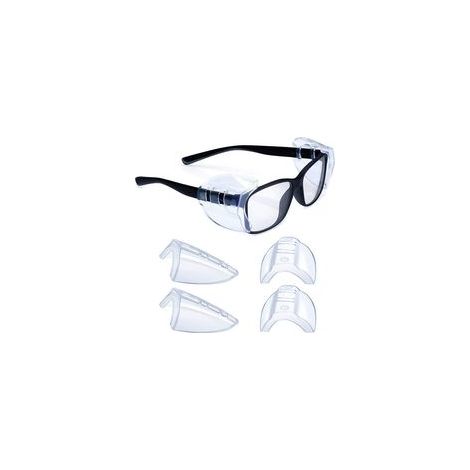 Lot de 2 protections latérales pour lunettes de sécurité – Protection latérale transparente – Norme EPI – Pour branches jusqu'à 12 mm