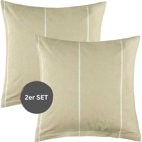 ESPRIT Renforcé Kissenbezüge HARPLINES - 2er Set 40x40 cm, Beige