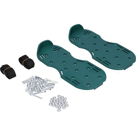 Chaussures Aérateur de Gazon en Copolypropylène Vert à Clous pour Jardin Pelouse Terrasse Excavation (1/5)