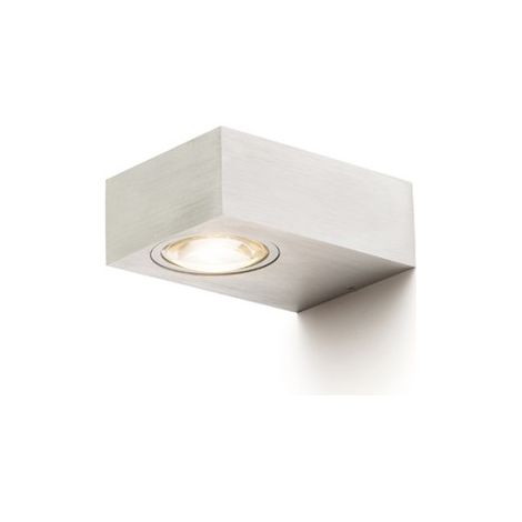 Faretto applique KORSO II da parete alluminio pettinato 230V LED 2x3W 120° IP54 3000K