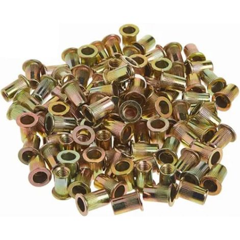 300 pièces ensemble de combinaison métrique impériale d'écrou à rivets en acier au carbone Zinc plaqué couleur M3-M8 (1/5)