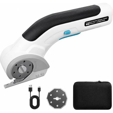 Ciseaux électriques sans fil – 4,2 V – 2000 mAh – Cuir, tapis, carton – Verrouillage sécurité – Coupe universelle (1/5)