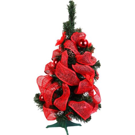 Albero di Natale con decorazioni rosse, 45 cm (1/3)