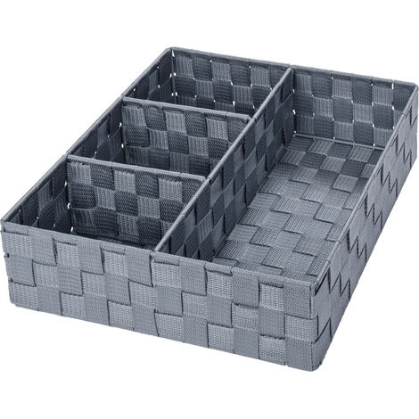 WENKO Organizer Adria Grau 4 Fächer, 4 Fächer, Grau, Polypropylen grau, lackiertes Metall (1/5)