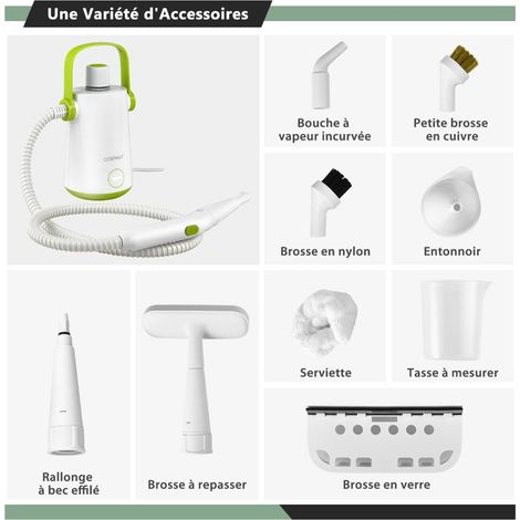 Nettoyeur vapeur polyvalent portable, machine de nettoyage à la vapeur à main 1000 W - vert (1/5)