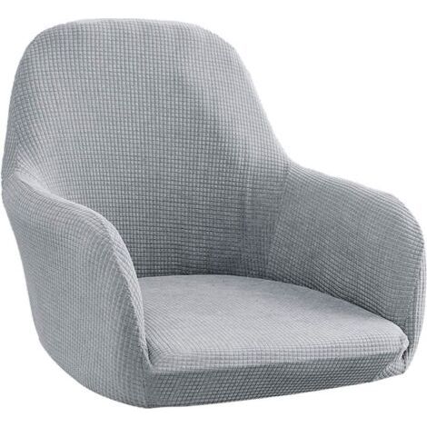 Pair Housse de chaise européenne intégrale – Gris argenté – Style élégant (1/4)