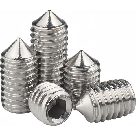 Vis Sans Tête à Pointe Conique en Acier Inox, Vis à Métaux, Vis Pointeau, Vis à Six Pans Creux M2.5x4mm (50 pcs) (1/5)