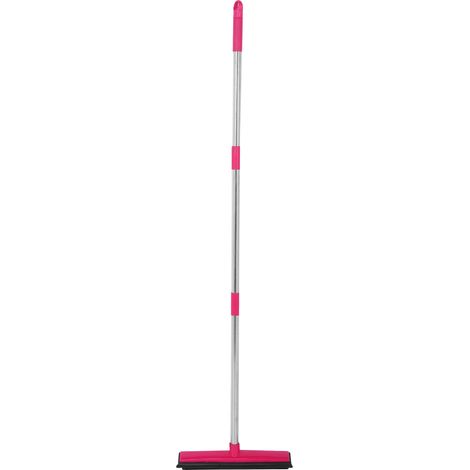 Balai télescopique multifonction pour tapis et moquettes, aspirateur de poussière et d'animaux, outil de nettoyage rose (1/5)
