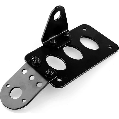 Support de feu arrière latéral/plaque d'immatriculation en alliage d'aluminium pour moto (noir) (1/5)